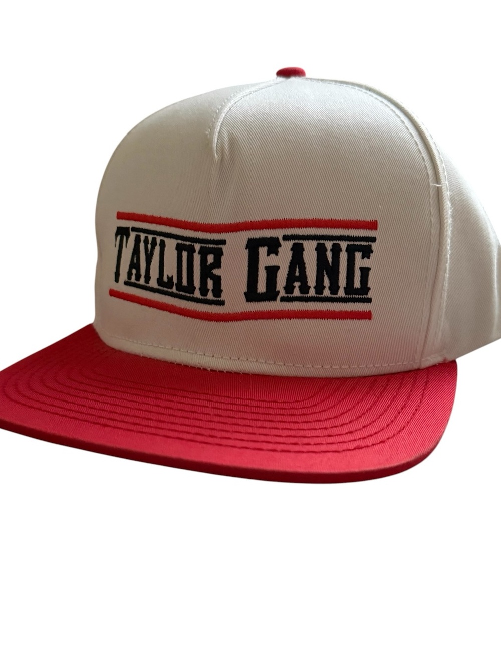 Wiz Khalifa Vintage Taylor Gang Rap Snapback Hat Cream Red Black Cap